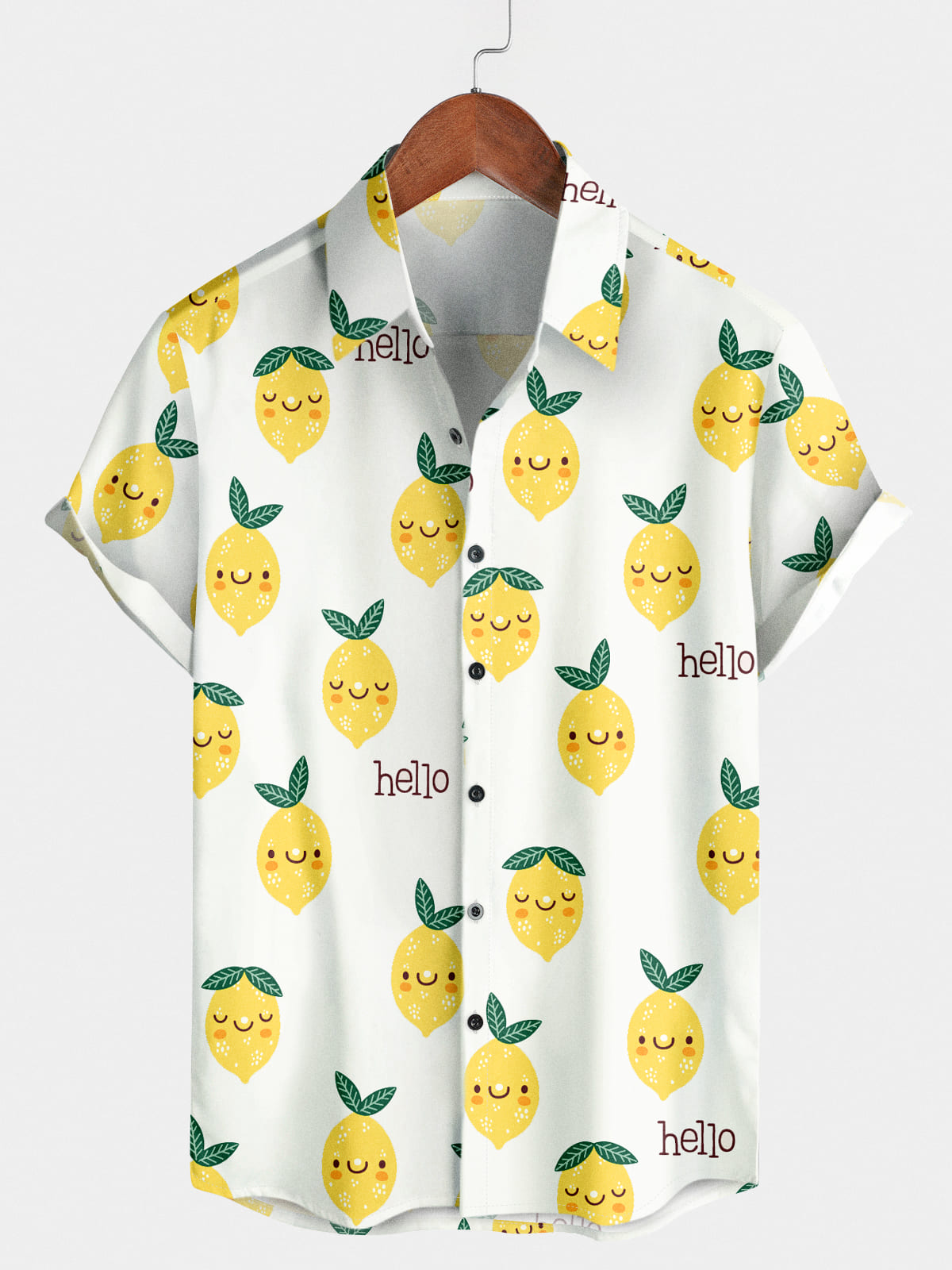 Chemise à manches courtes à imprimé fruits pour hommes