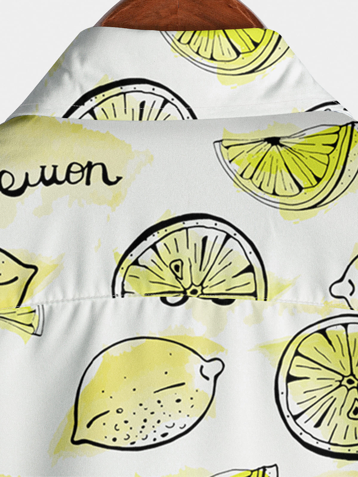 Chemise à manches courtes à imprimé citron pour hommes