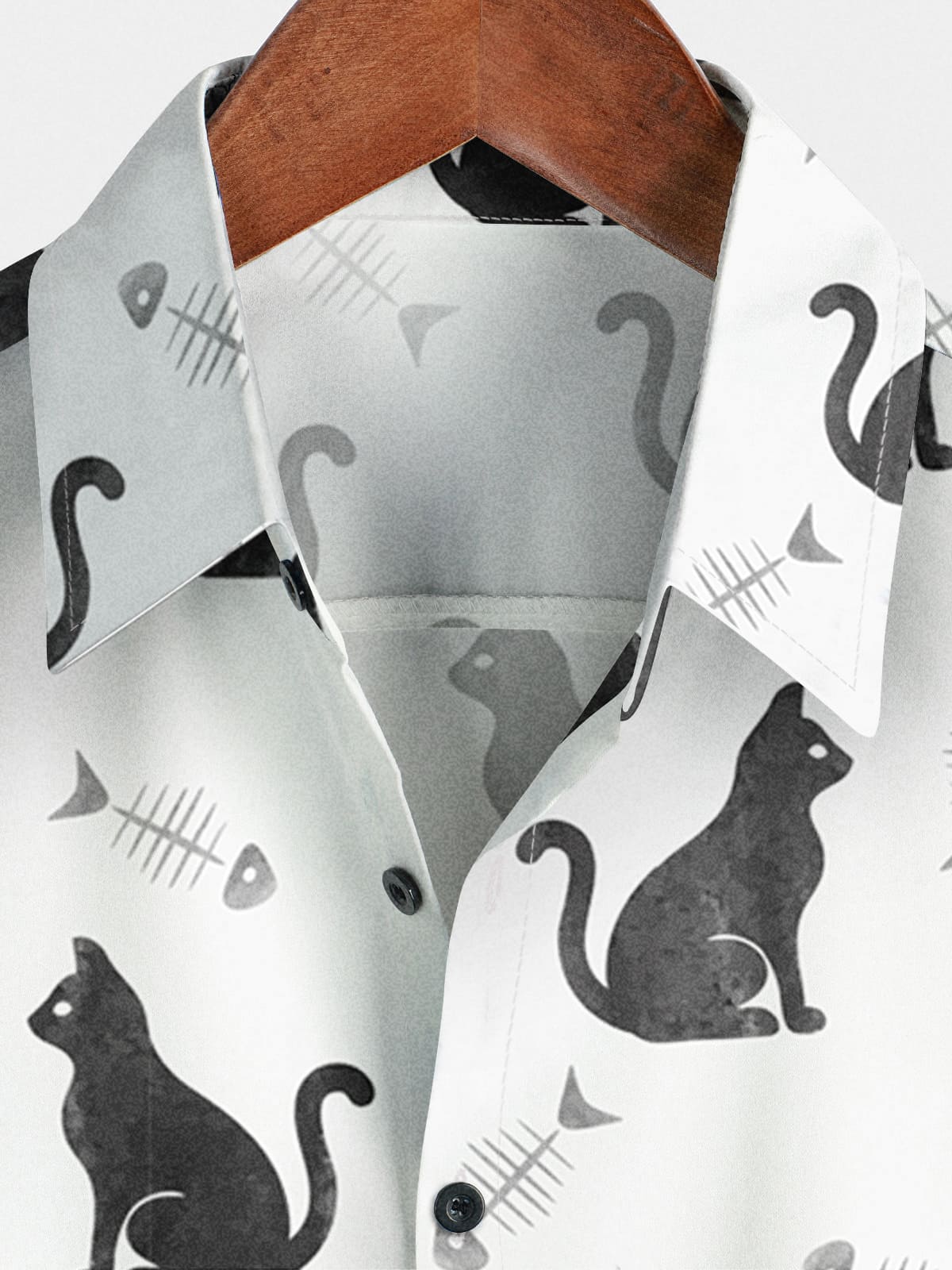 Chemise à manches courtes à imprimé chat pour hommes