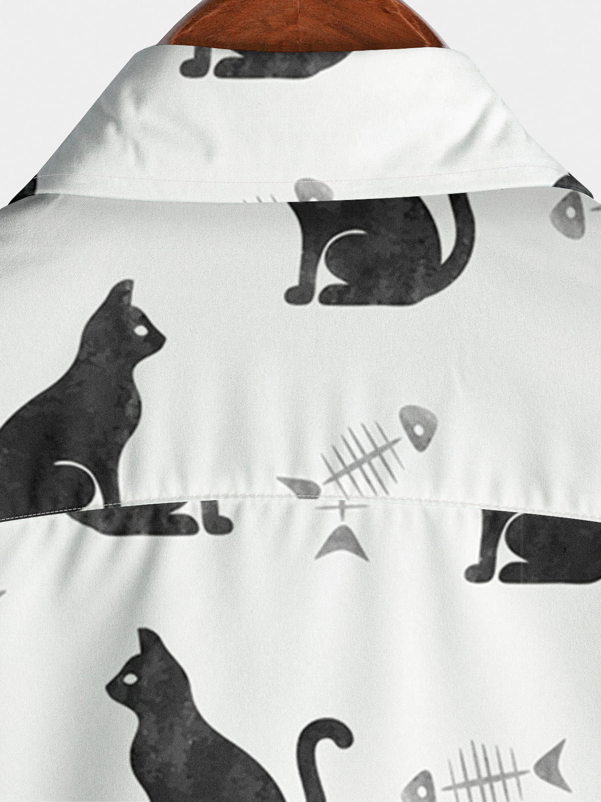 Chemise à manches courtes à imprimé chat pour hommes
