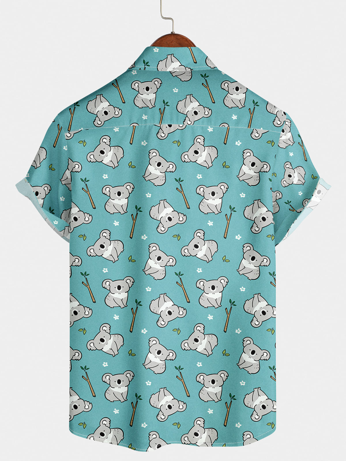 Men's Koala Print Short Sleeve Shirt