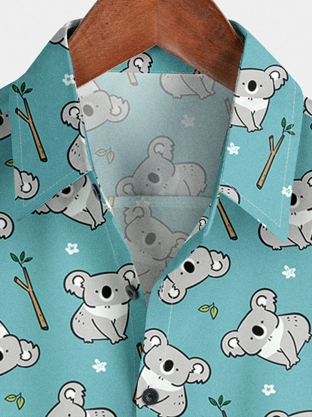 Men's Koala Print Short Sleeve Shirt