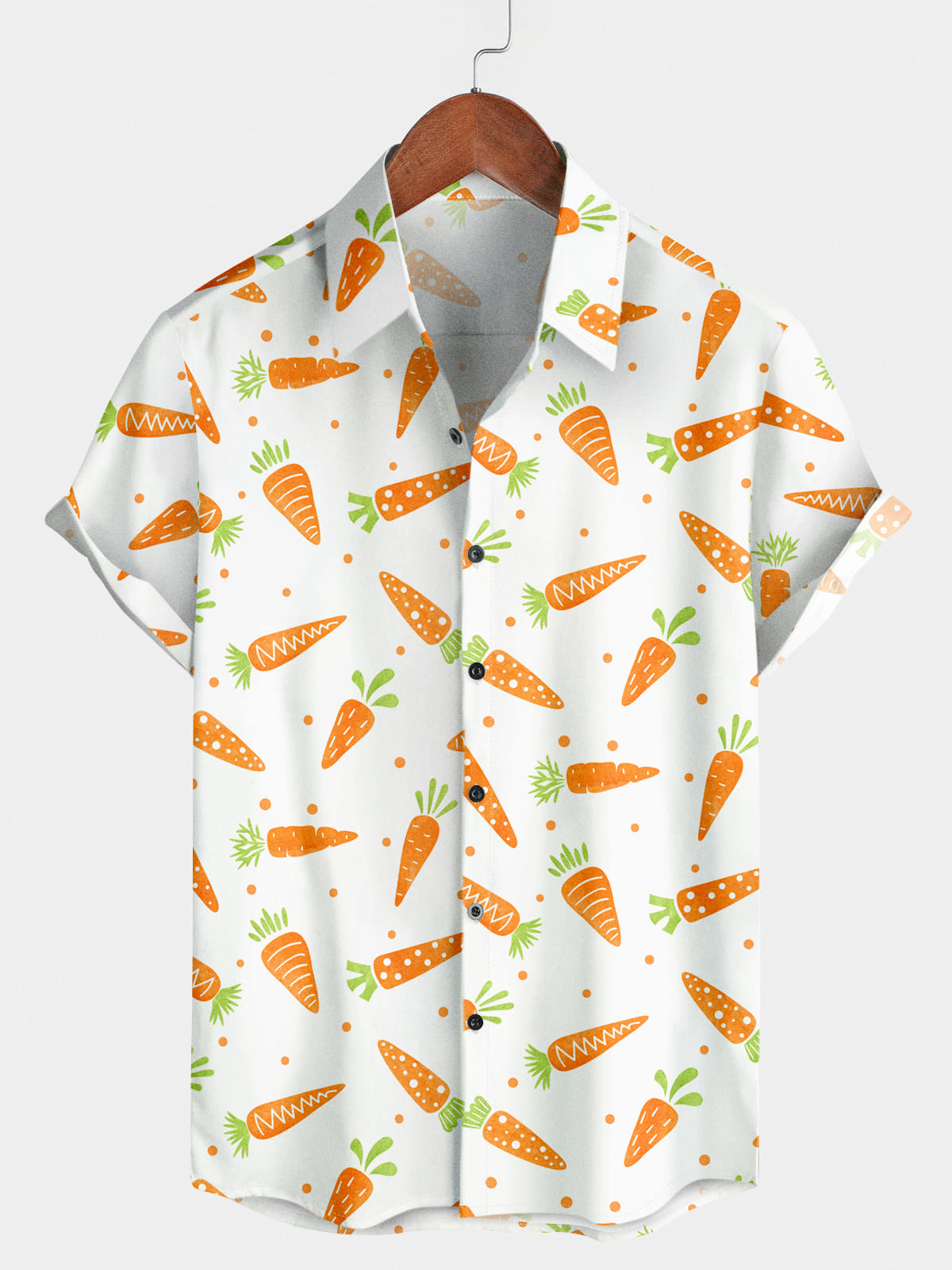Chemise à manches courtes à imprimé carotte pour homme