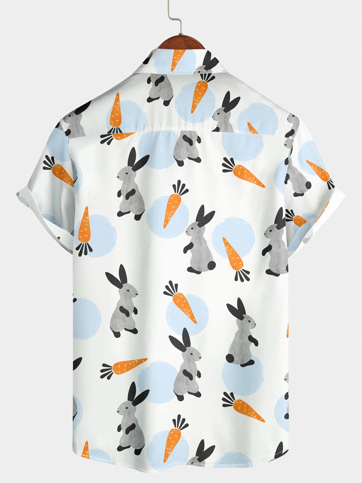 Chemise à manches courtes à imprimé lapin pour hommes