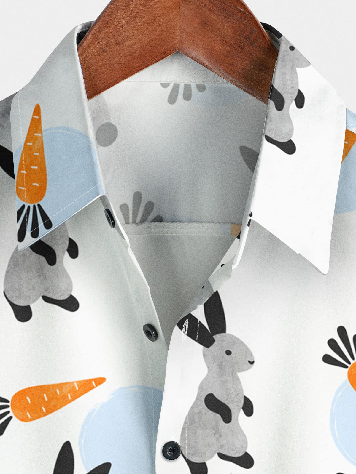 Chemise à manches courtes à imprimé lapin pour hommes