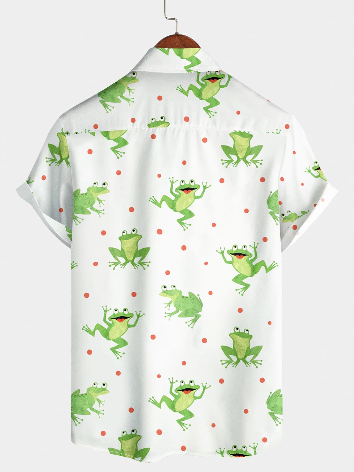 Chemise à manches courtes à imprimé grenouille pour hommes