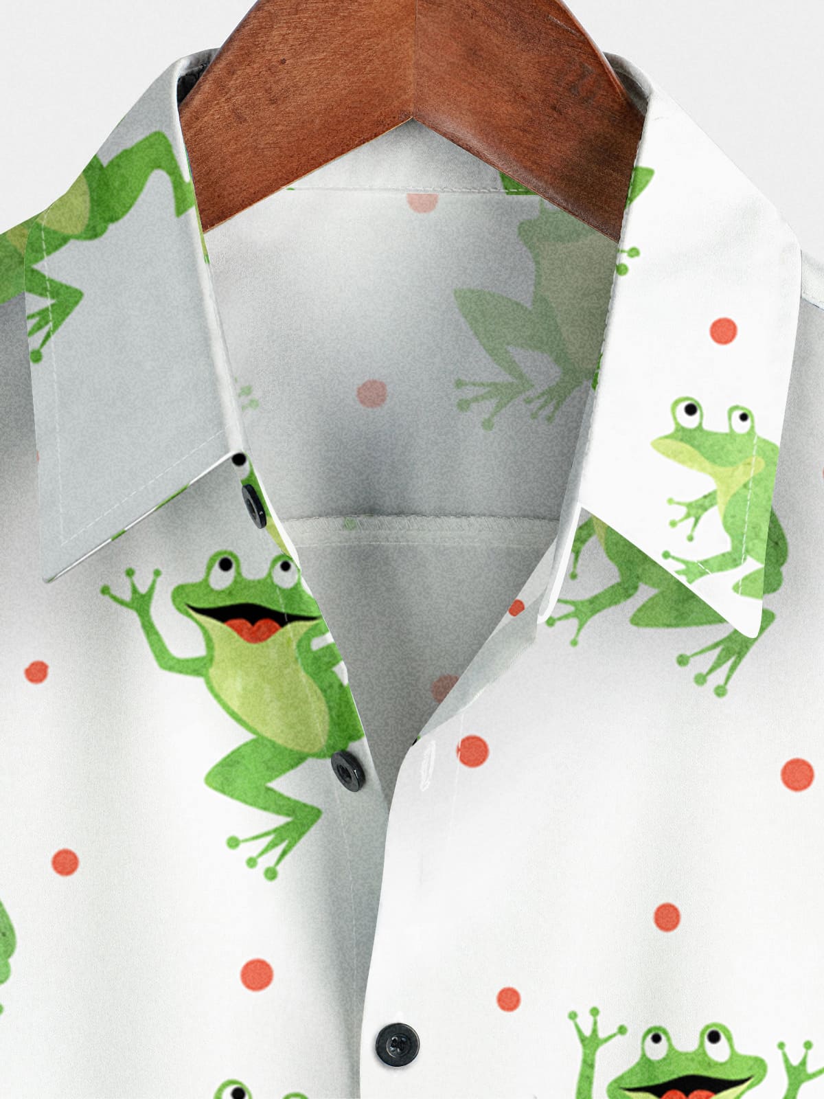Chemise à manches courtes à imprimé grenouille pour hommes