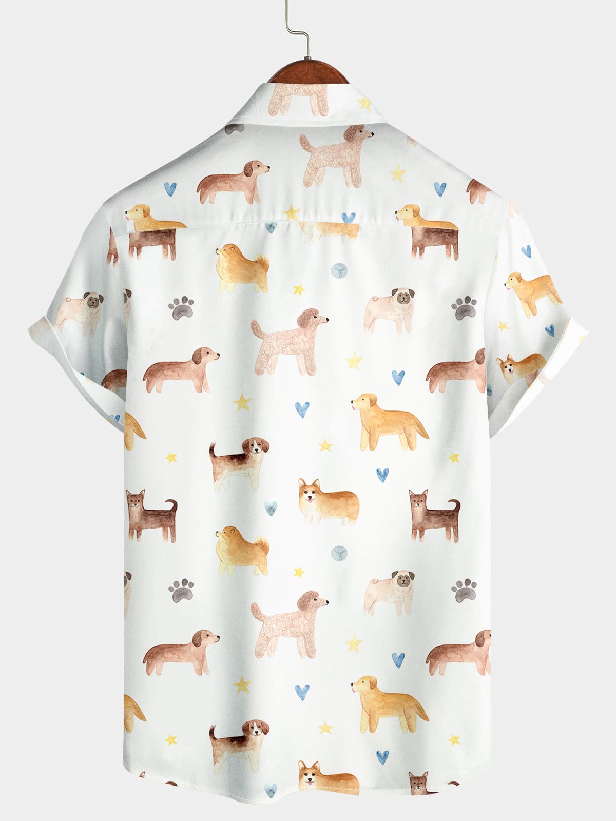 Chemise à manches courtes à imprimé chien pour hommes