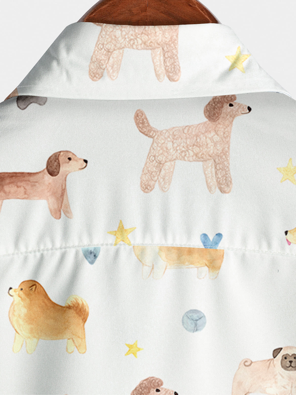 Chemise à manches courtes à imprimé chien pour hommes