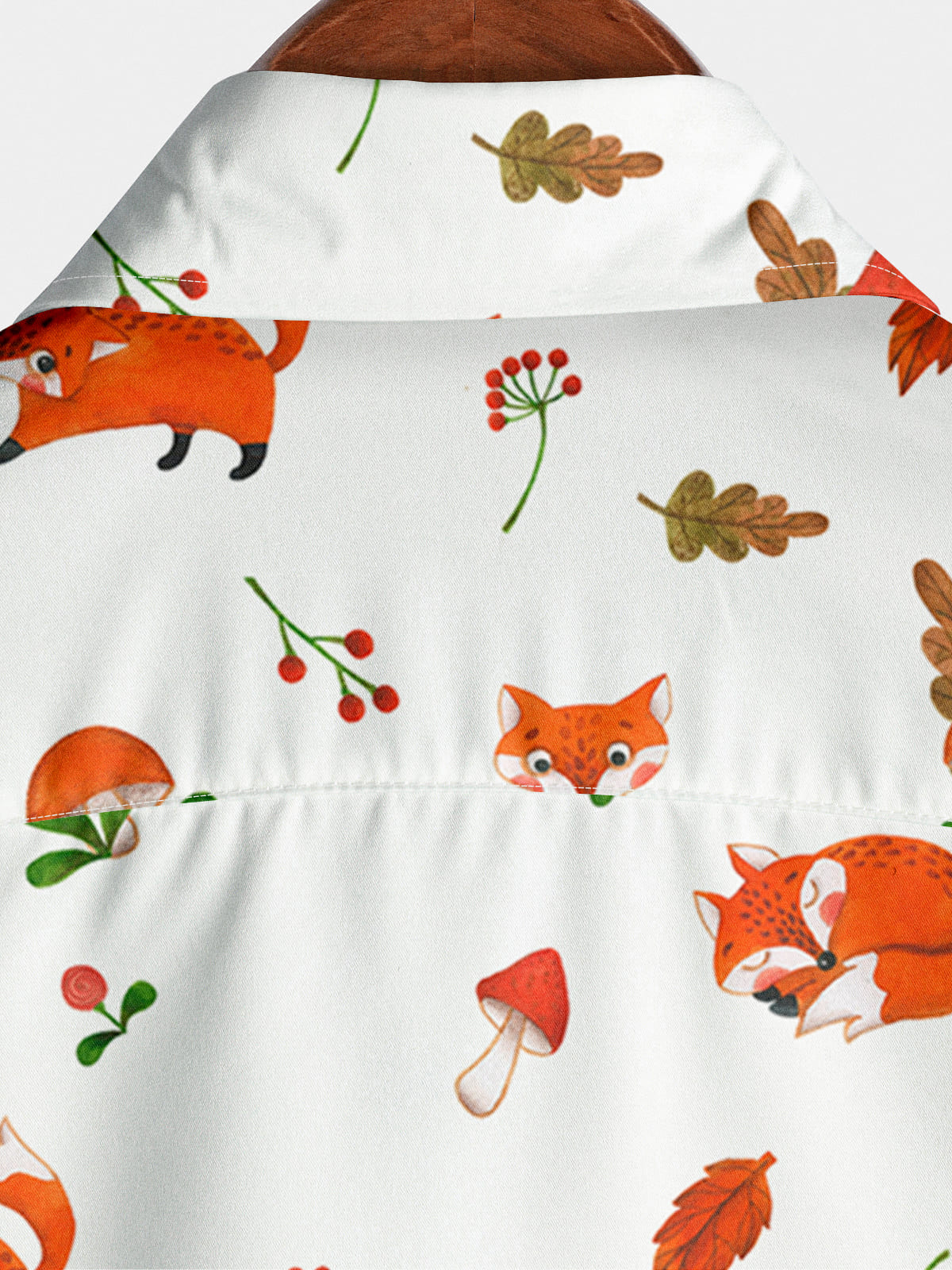 Chemise à manches courtes à imprimé renard pour hommes