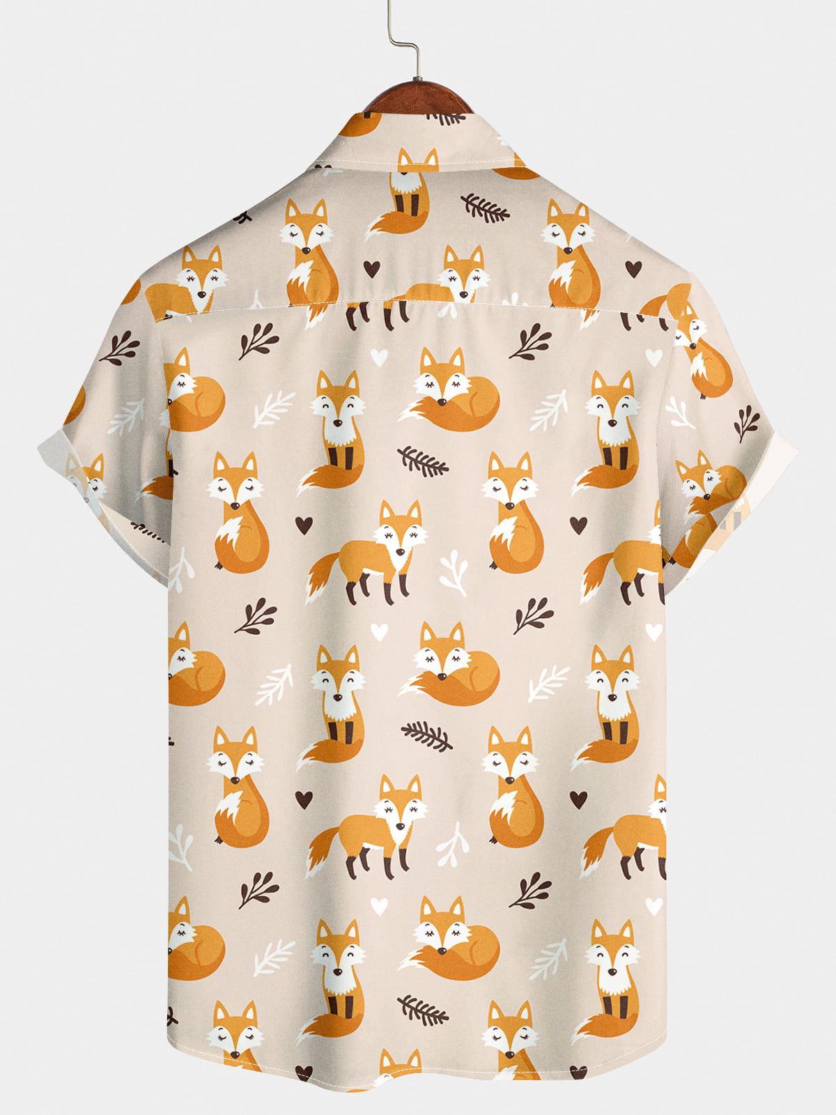 Chemise à manches courtes en renard à fleurs pour hommes