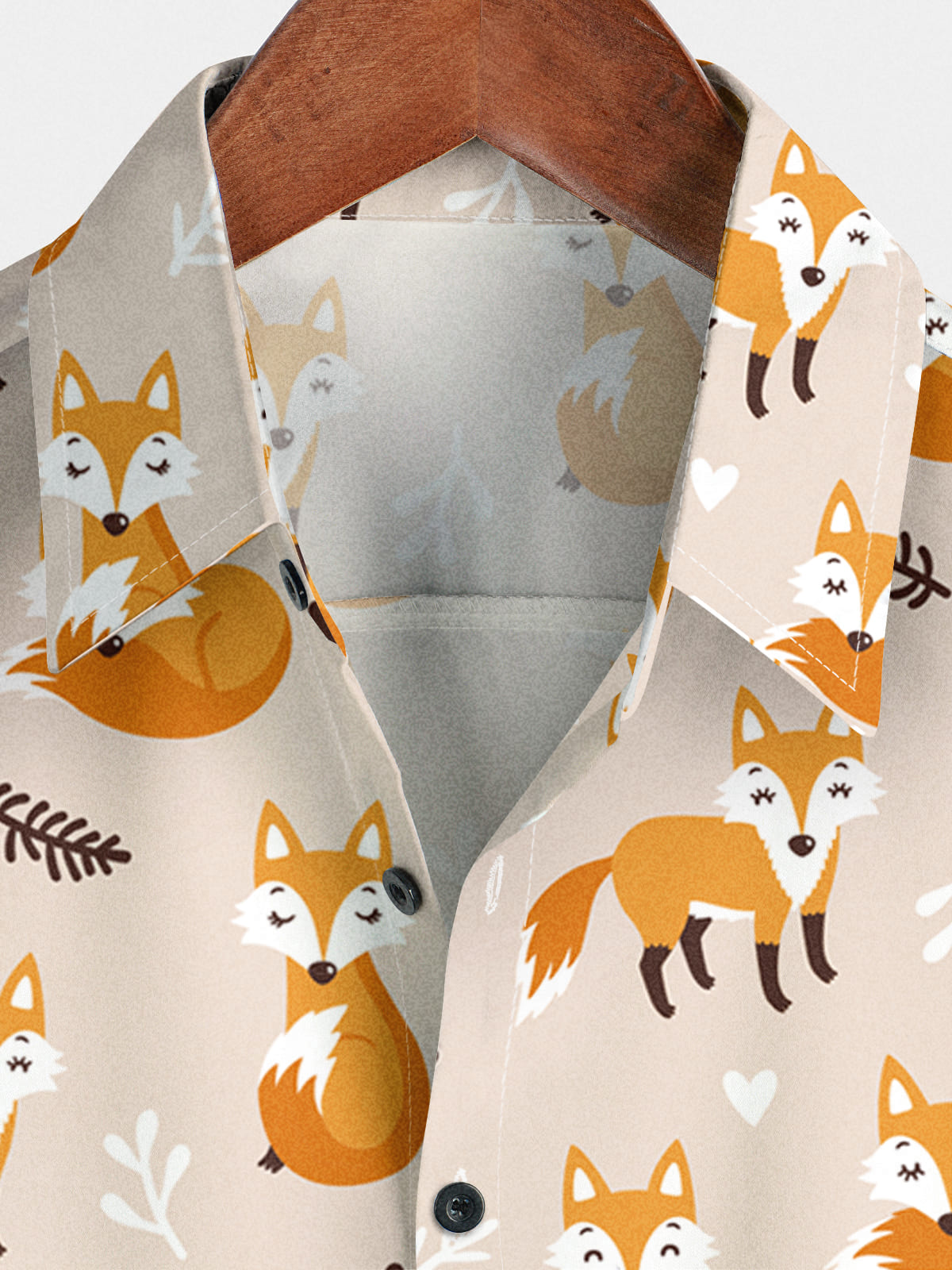 Chemise à manches courtes en renard à fleurs pour hommes