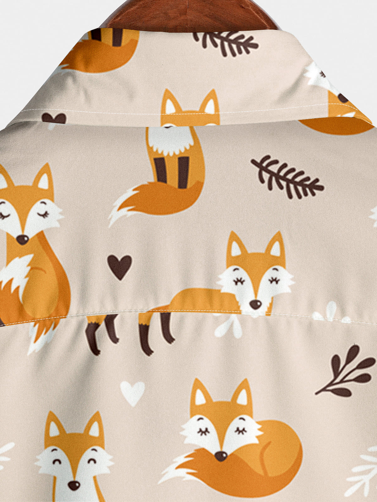 Chemise à manches courtes en renard à fleurs pour hommes