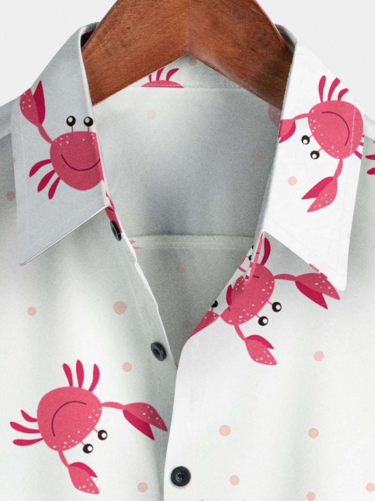 Chemise à manches courtes à imprimé crabe pour hommes