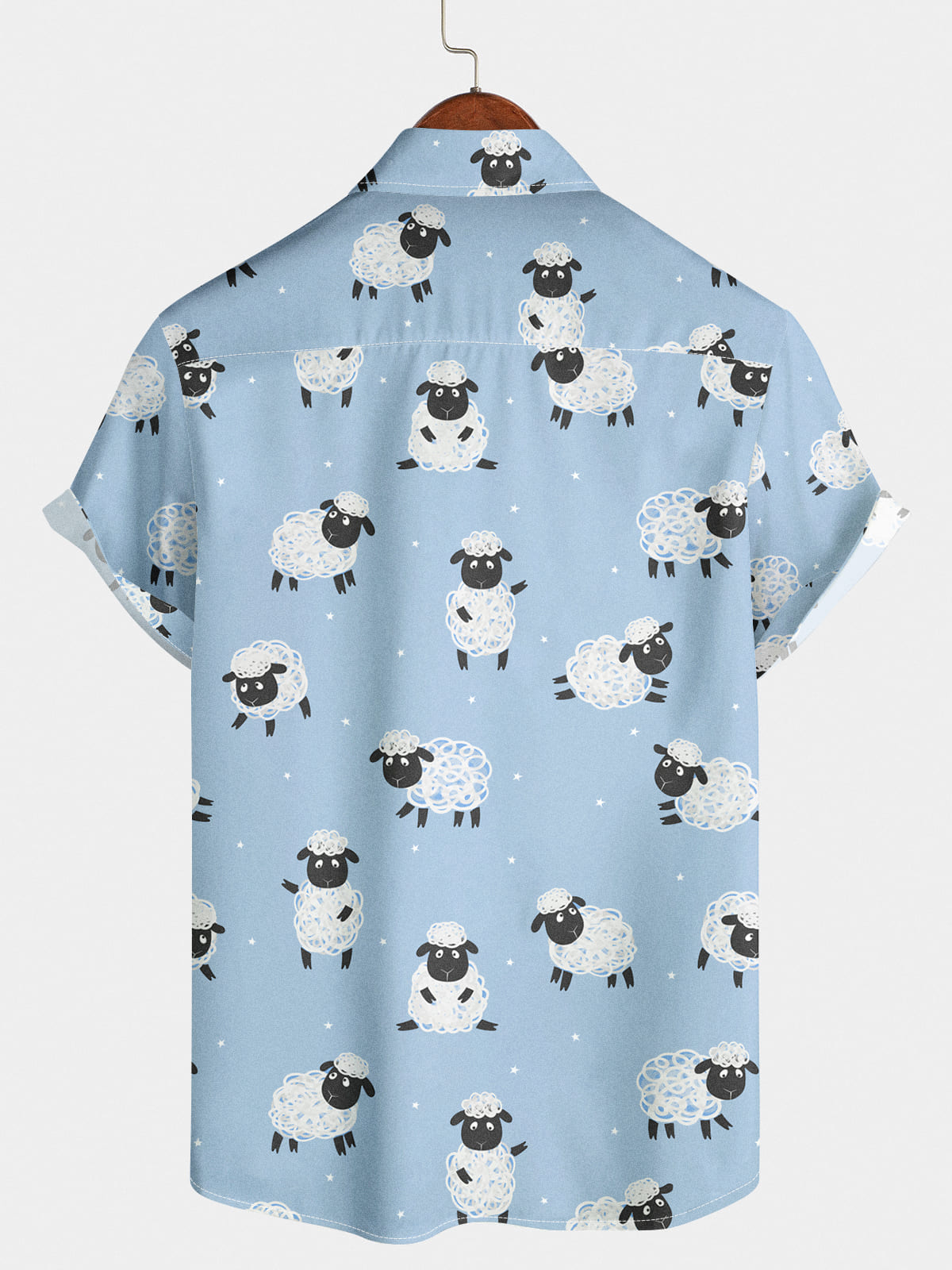 Chemise à manches courtes à imprimé mouton pour hommes