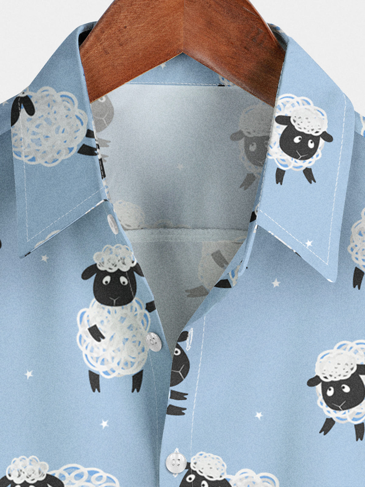 Chemise à manches courtes à imprimé mouton pour hommes