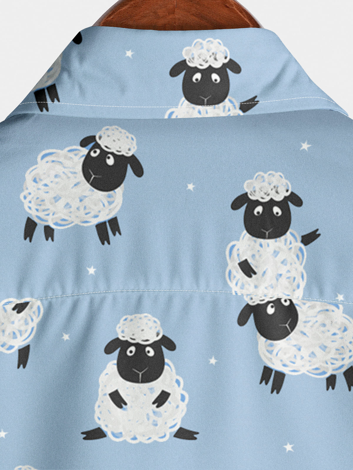 Chemise à manches courtes à imprimé mouton pour hommes