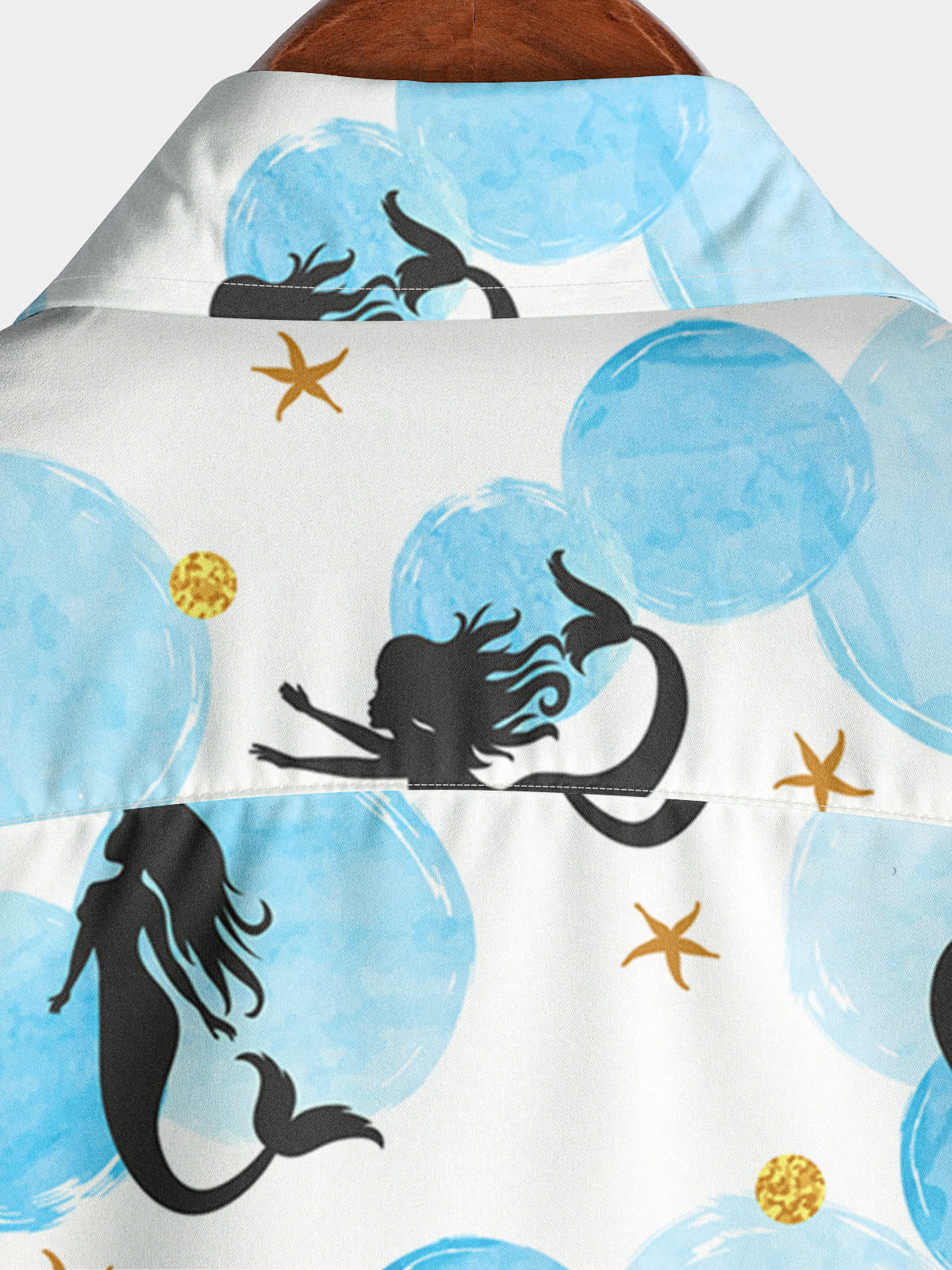 Chemise à manches courtes à imprimé sirène pour hommes