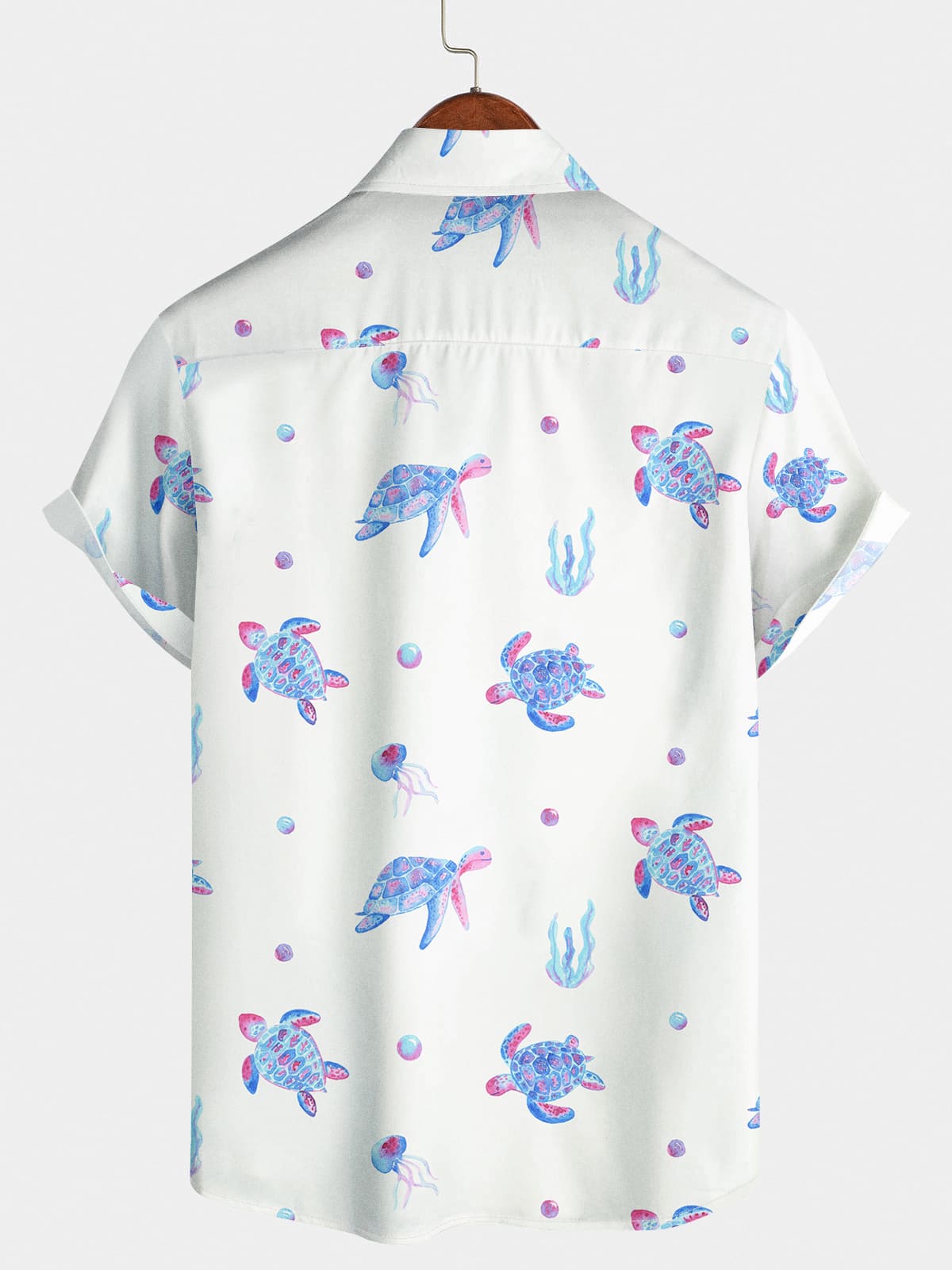 Chemise à manches courtes à imprimé tortue pour hommes