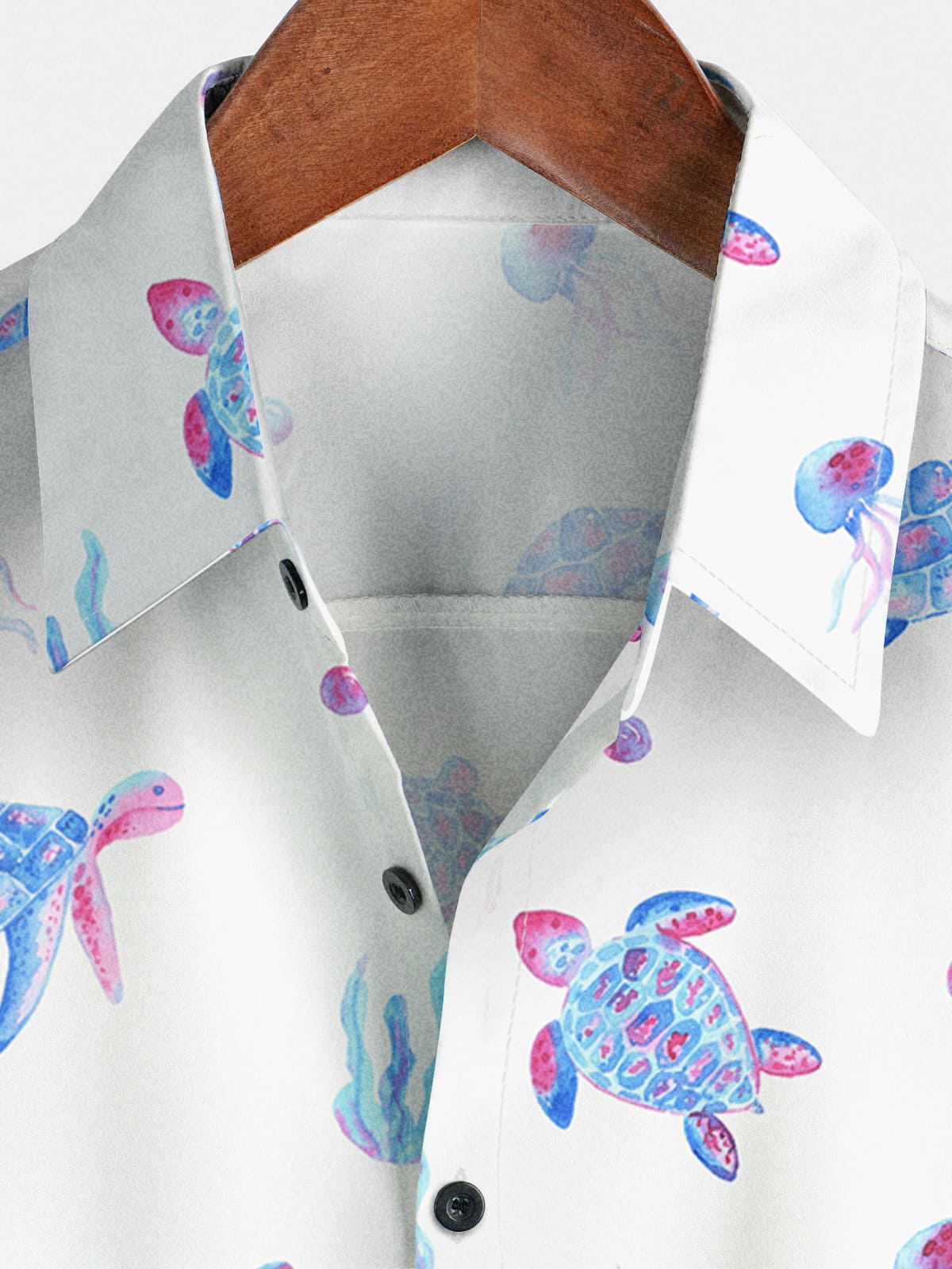 Chemise à manches courtes à imprimé tortue pour hommes