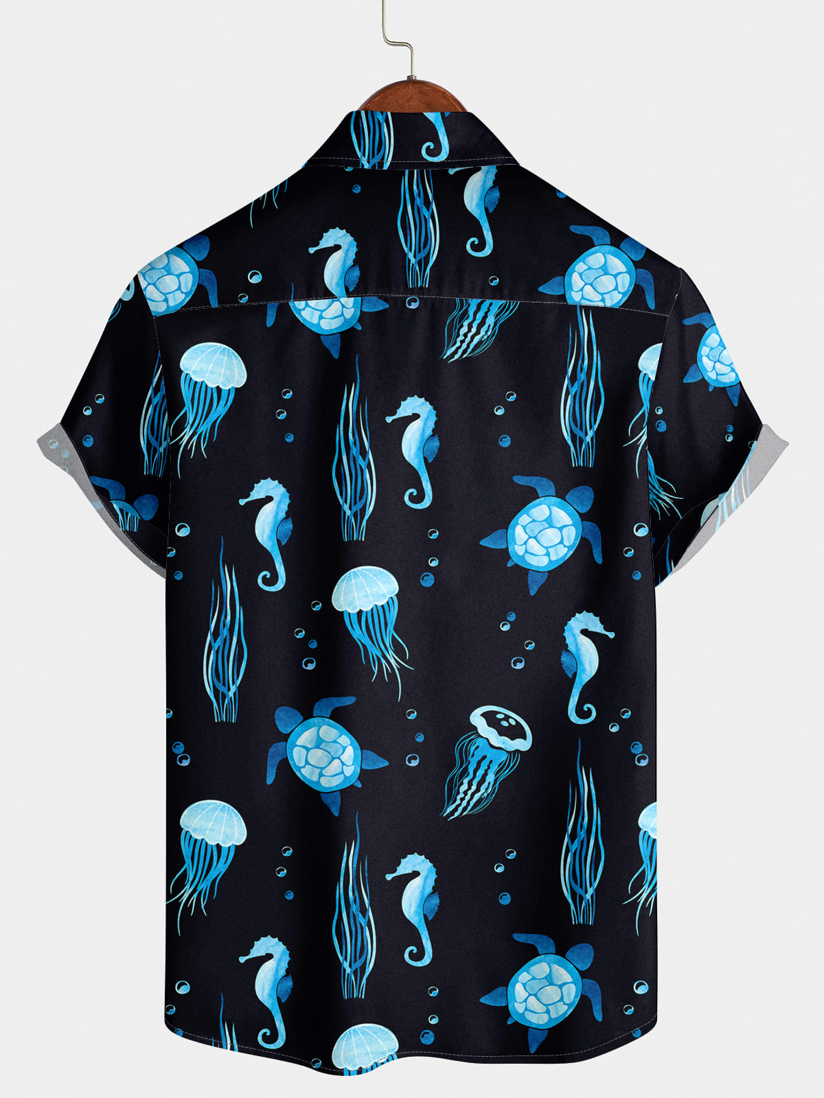 Chemise à manches courtes à imprimé méduses pour hommes