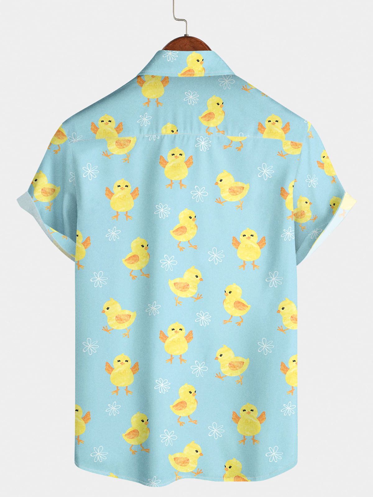 Chemise à manches courtes à imprimé poussins pour hommes