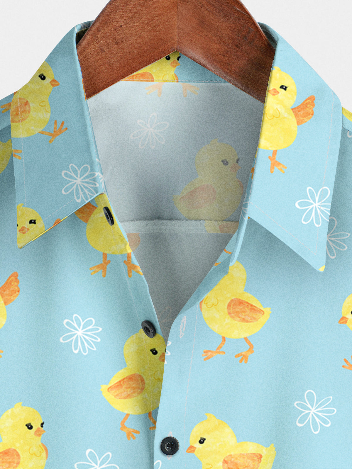 Chemise à manches courtes à imprimé poussins pour hommes