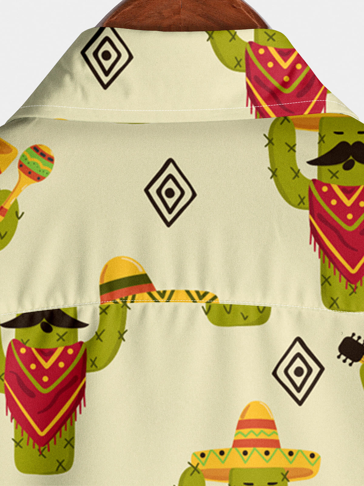 Camicia a maniche corte da uomo con stampa di cactus