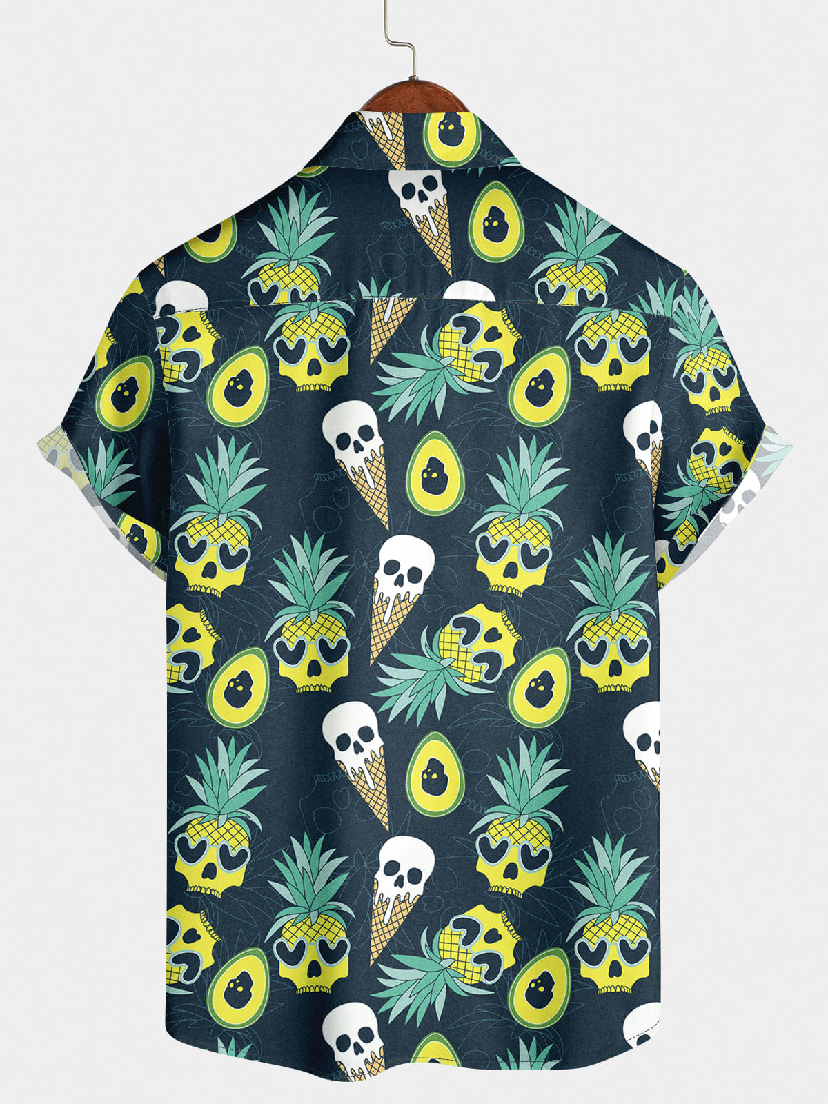 Camicia a maniche corte con scheletro di ananas da uomo