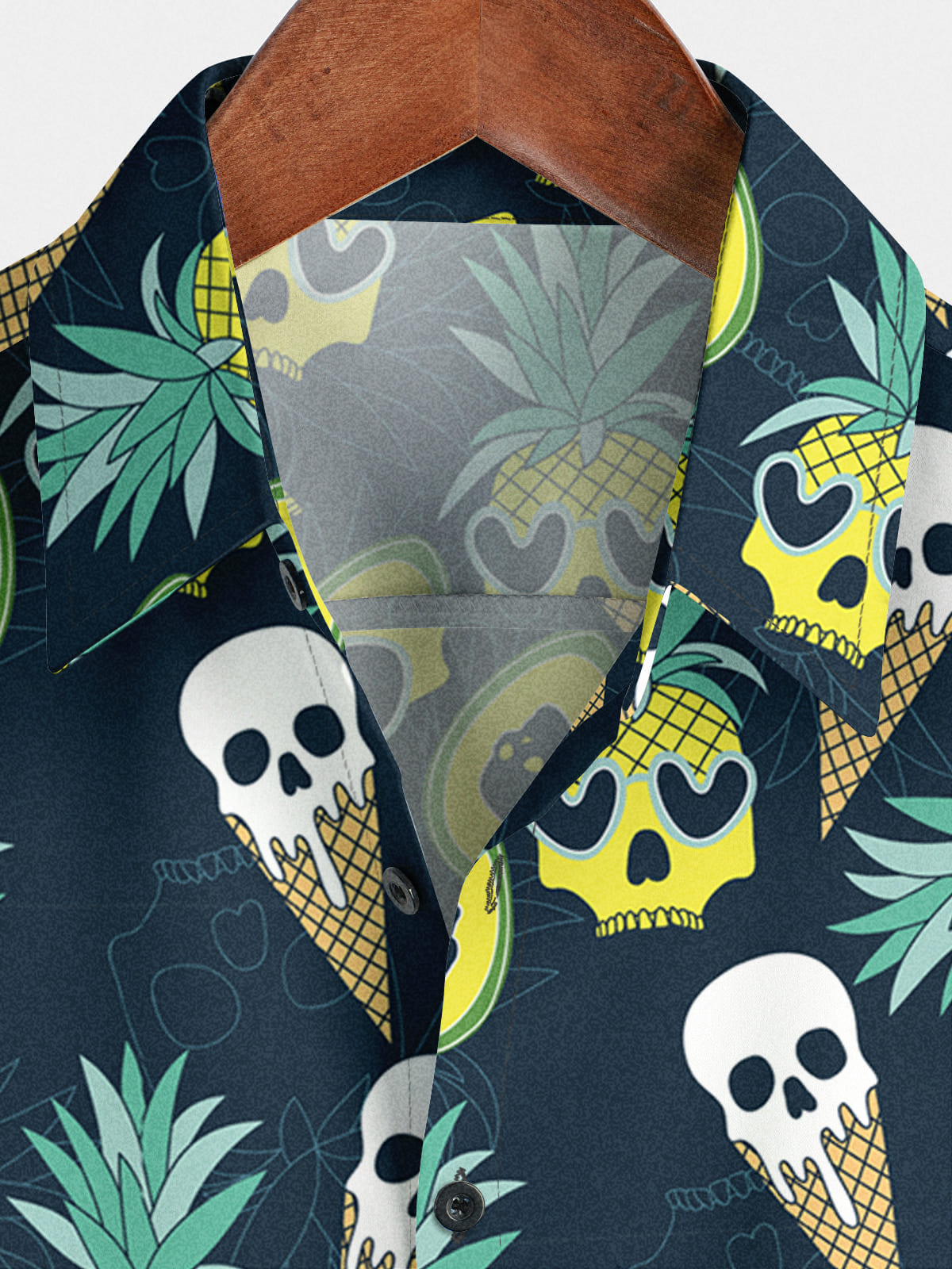 Camicia a maniche corte con scheletro di ananas da uomo