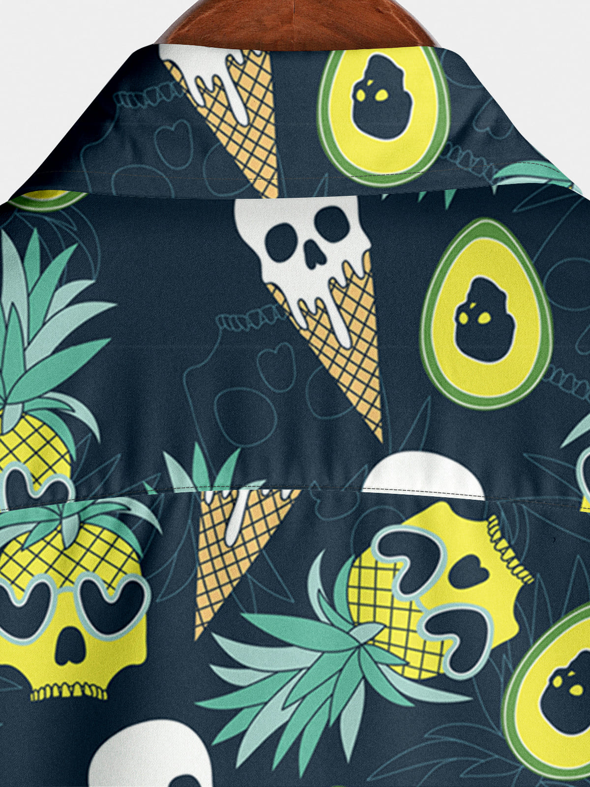 Camicia a maniche corte con scheletro di ananas da uomo