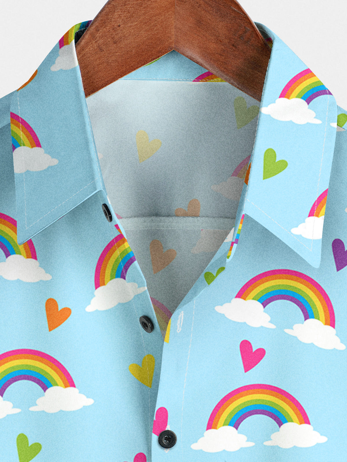 Chemise à manches courtes à imprimé arc-en-ciel pour hommes