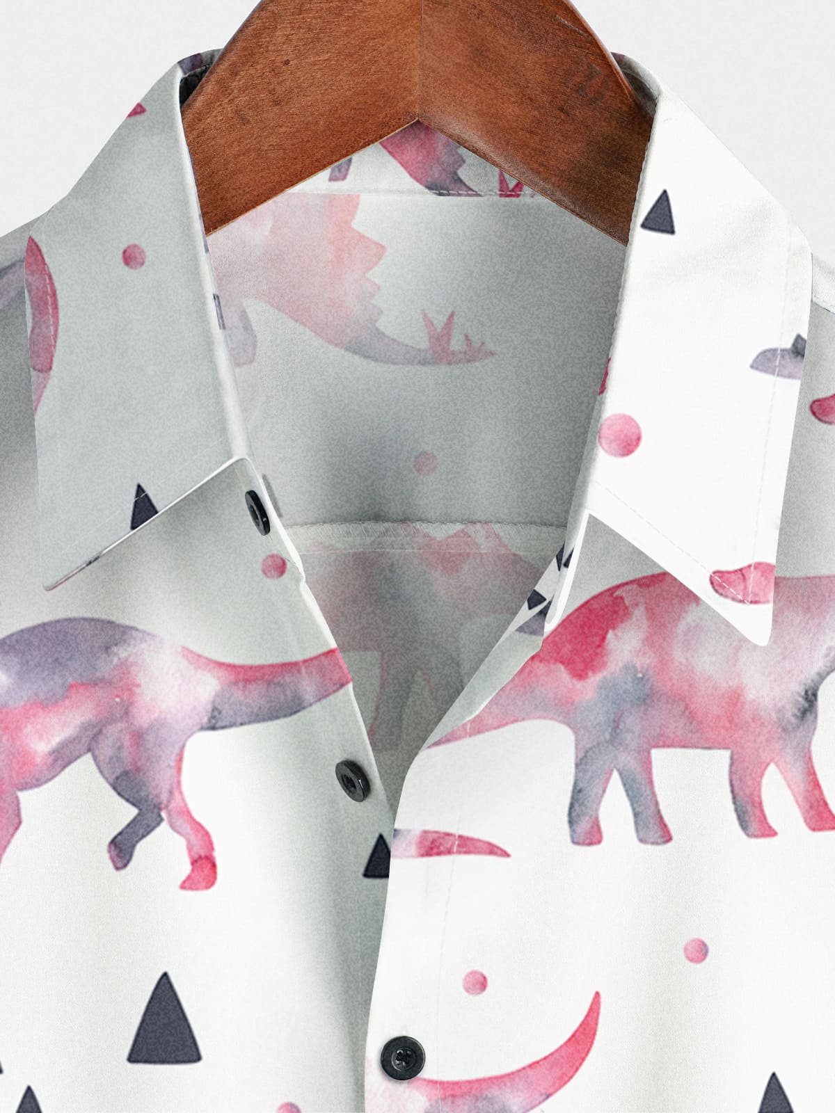 Camicia a maniche corte casual da uomo con dinosauro