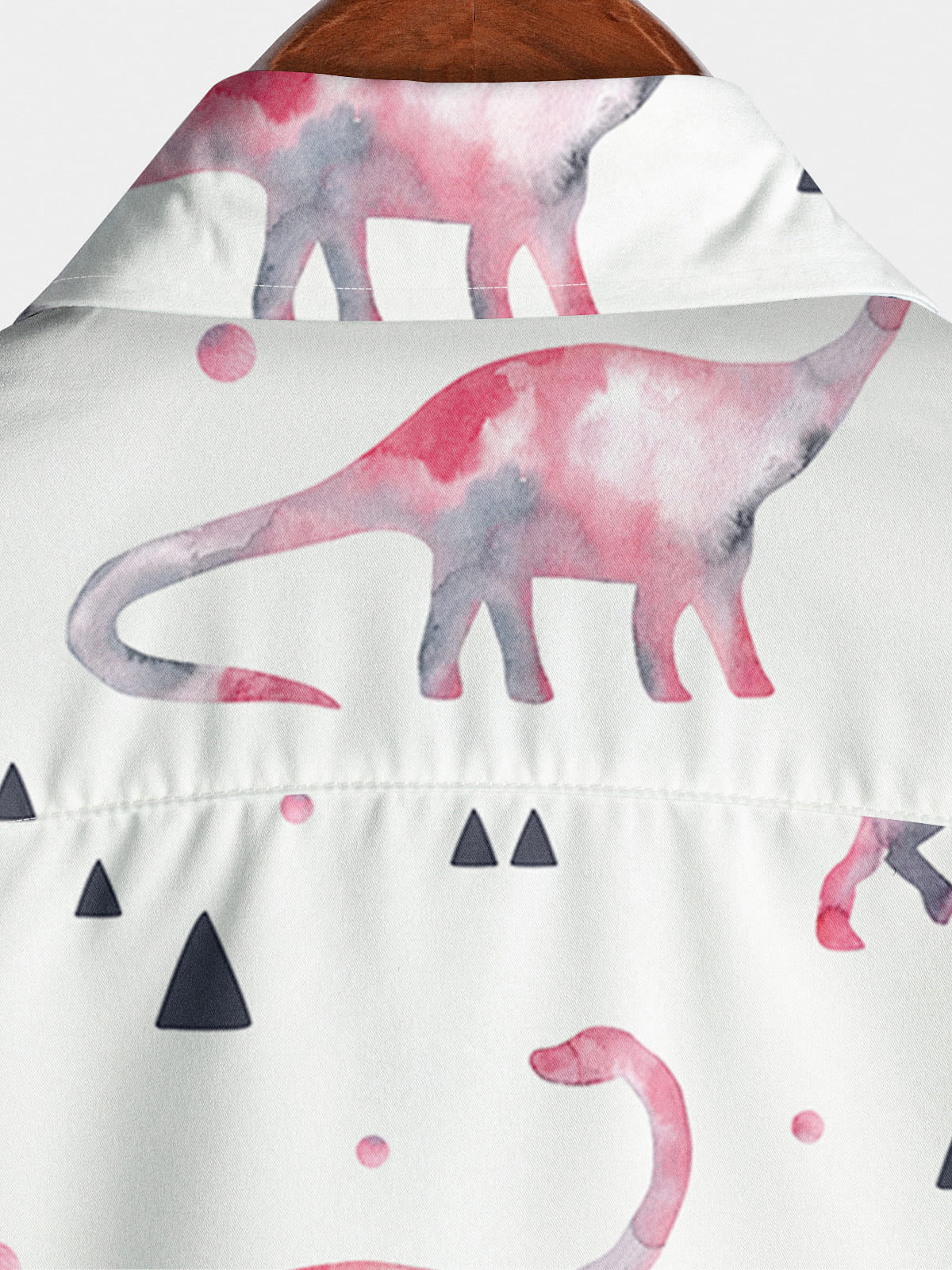 Camicia a maniche corte casual da uomo con dinosauro