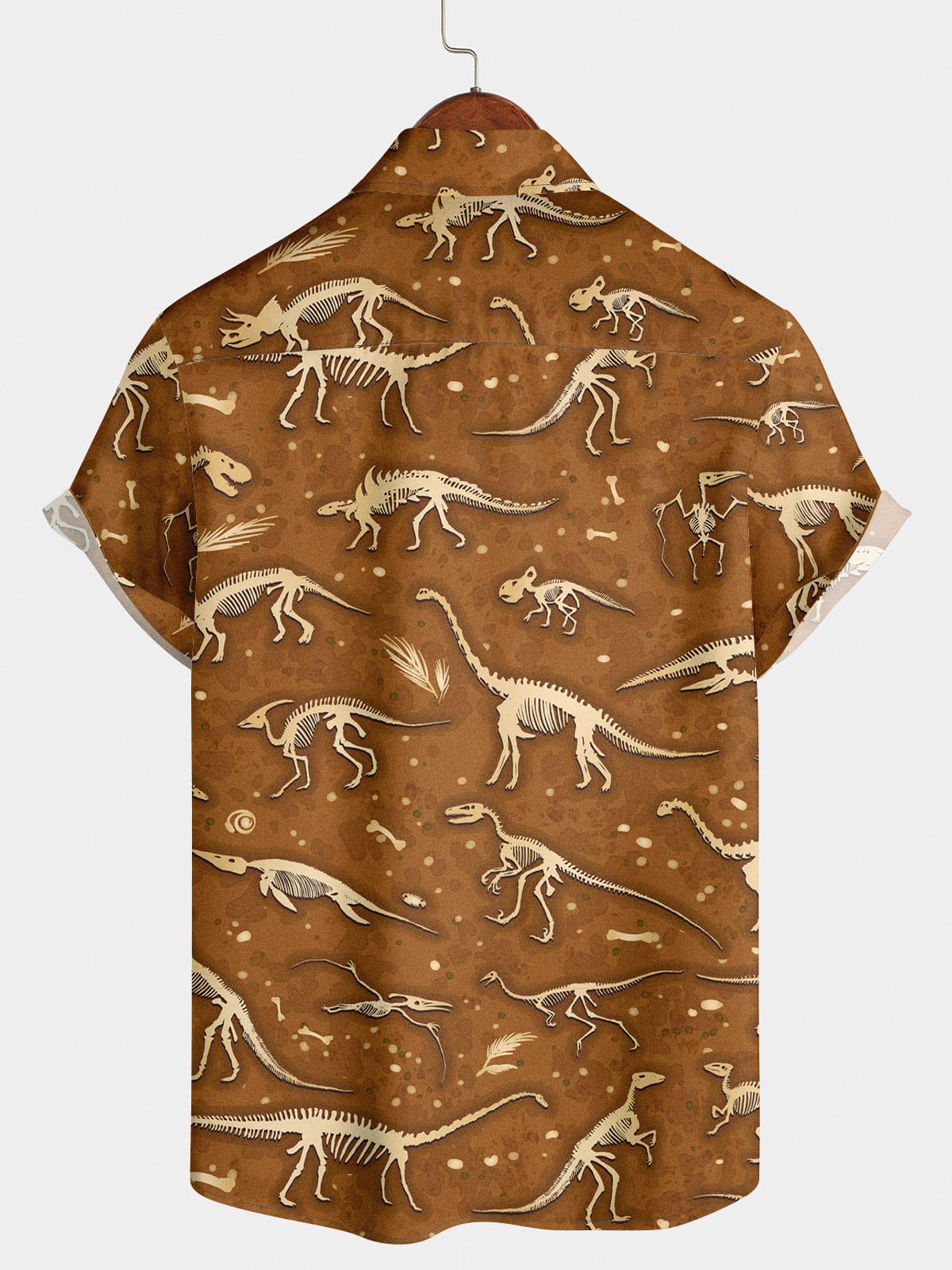 Chemise à manches courtes fossile de dinosaure pour homme