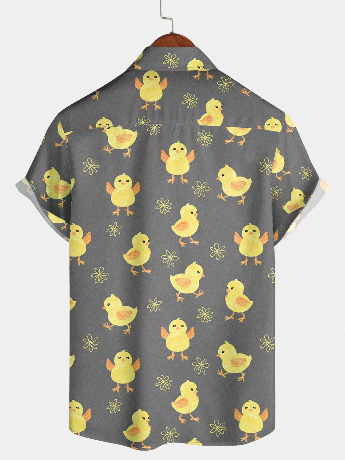 Chemise à manches courtes à imprimé poussins pour hommes