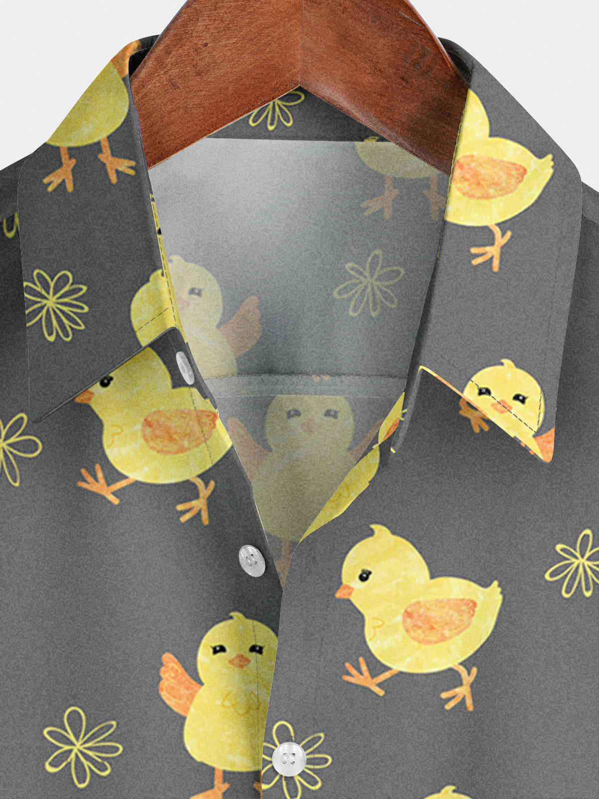 Chemise à manches courtes à imprimé poussins pour hommes