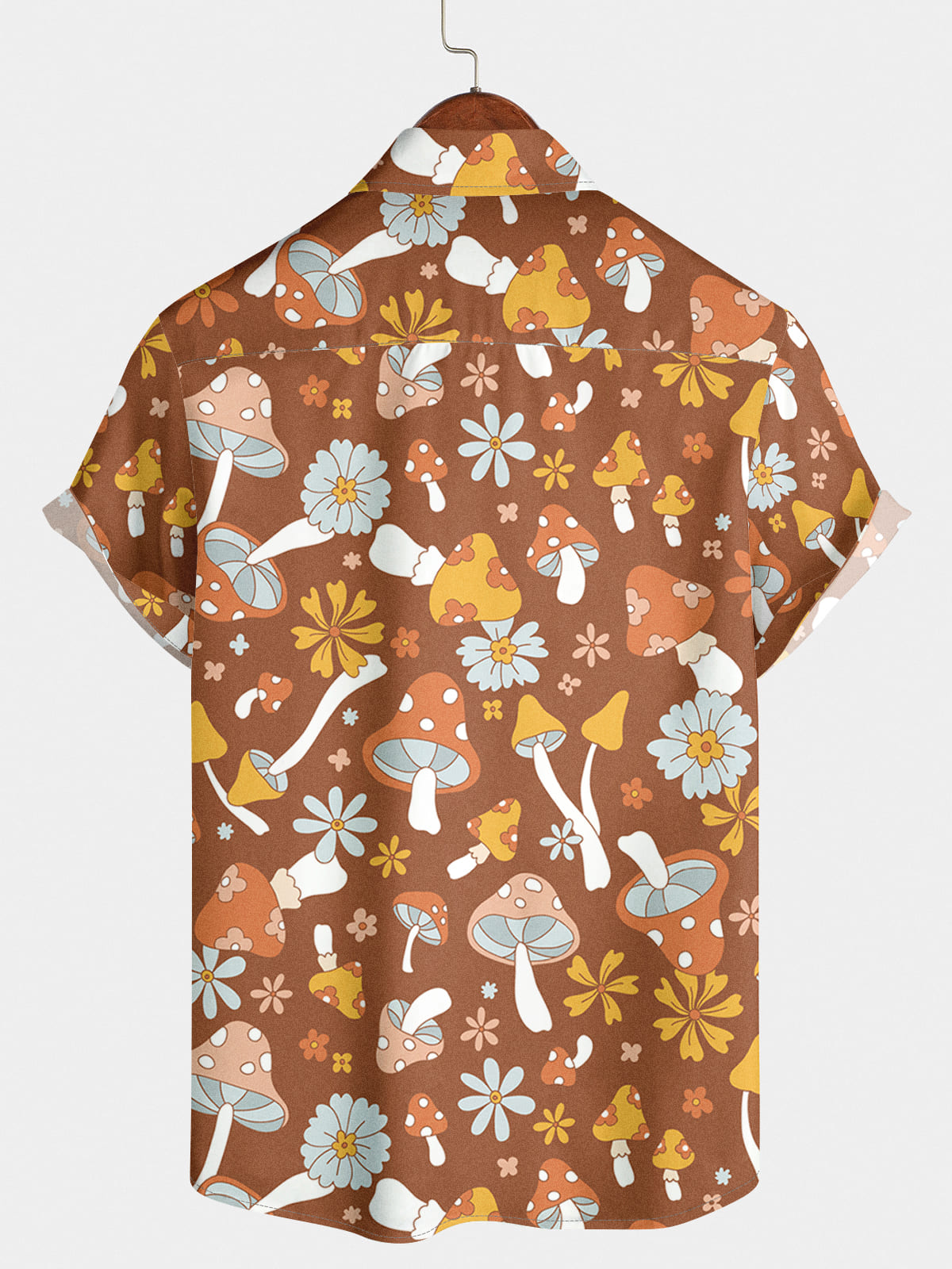 Men's Mushroom Print Short Sleeve Shirt