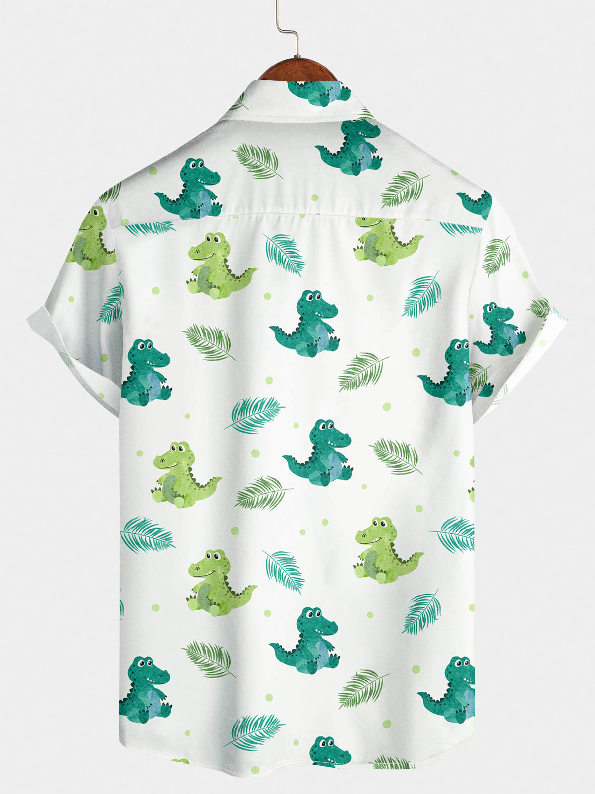 Chemise à manches courtes à imprimé dinosaure pour hommes