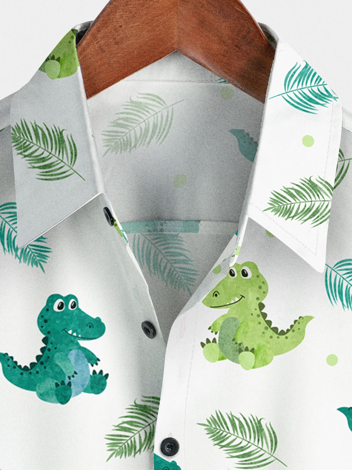 Chemise à manches courtes à imprimé dinosaure pour hommes