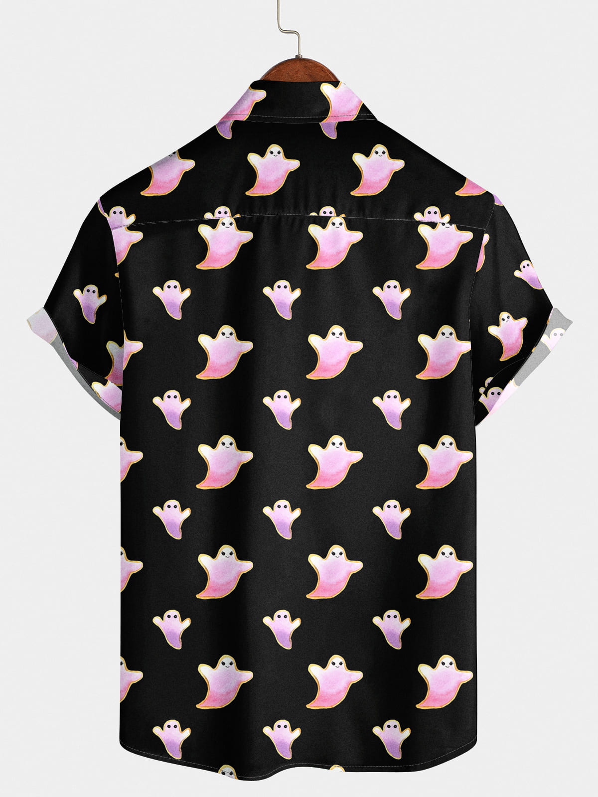 Chemise à manches courtes à imprimé fantôme pour hommes