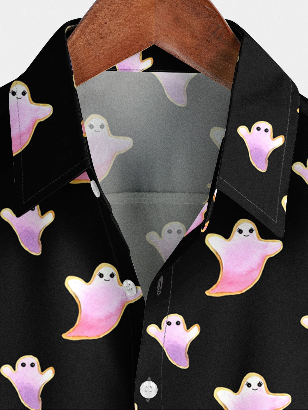 Chemise à manches courtes à imprimé fantôme pour hommes