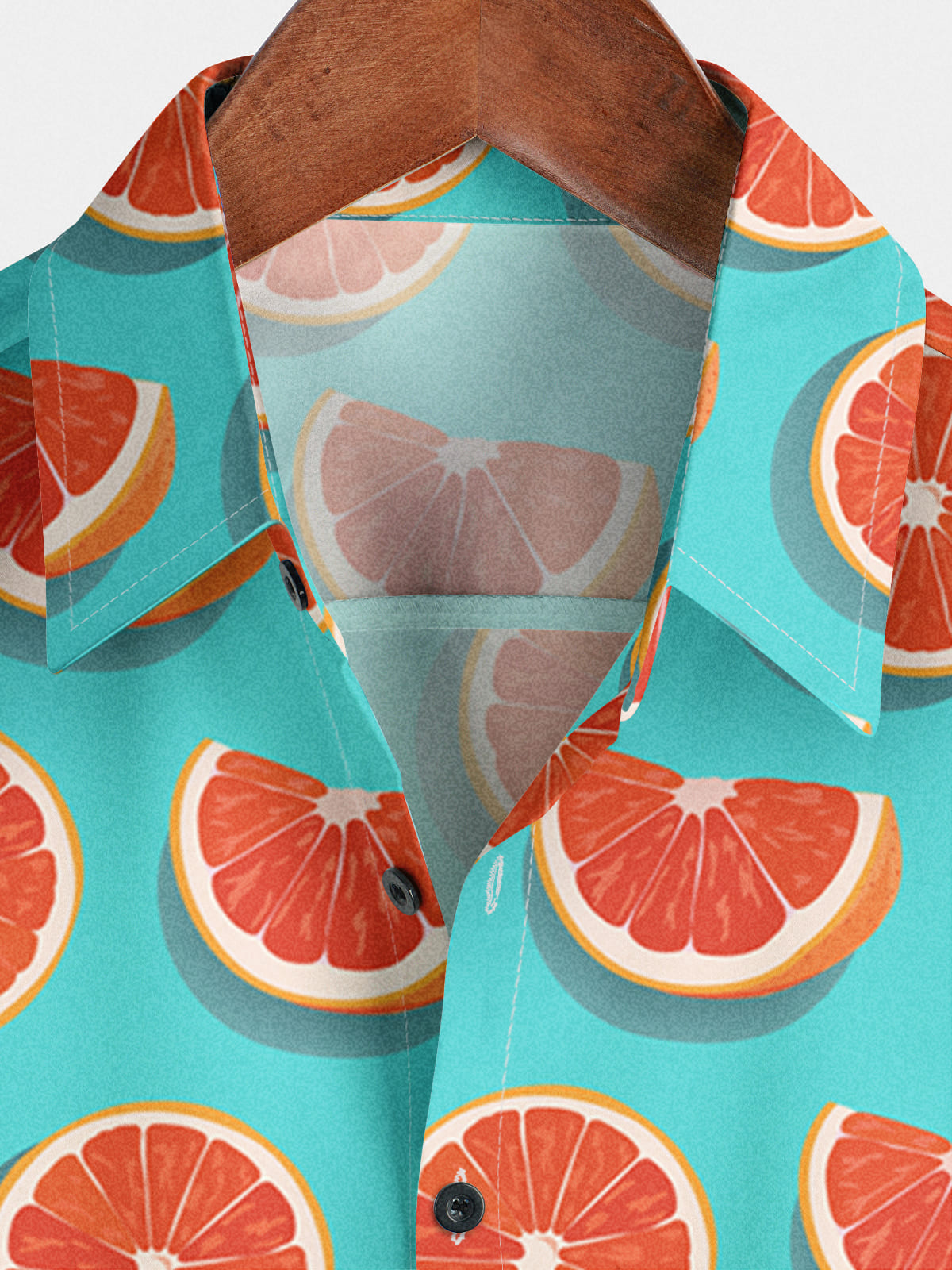 Chemise Homme Orange Imprimée À Manches Courtes