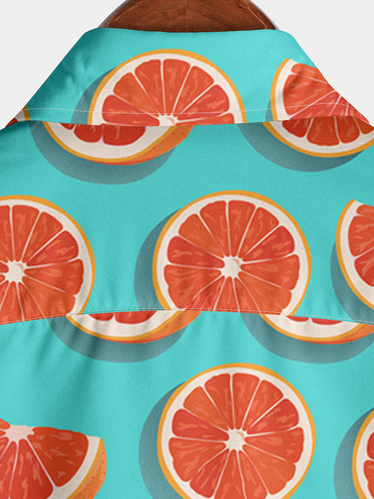 Chemise Homme Orange Imprimée À Manches Courtes