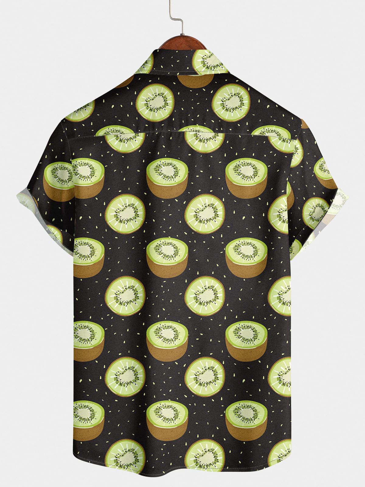 Chemise à manches courtes à imprimé kiwi pour hommes