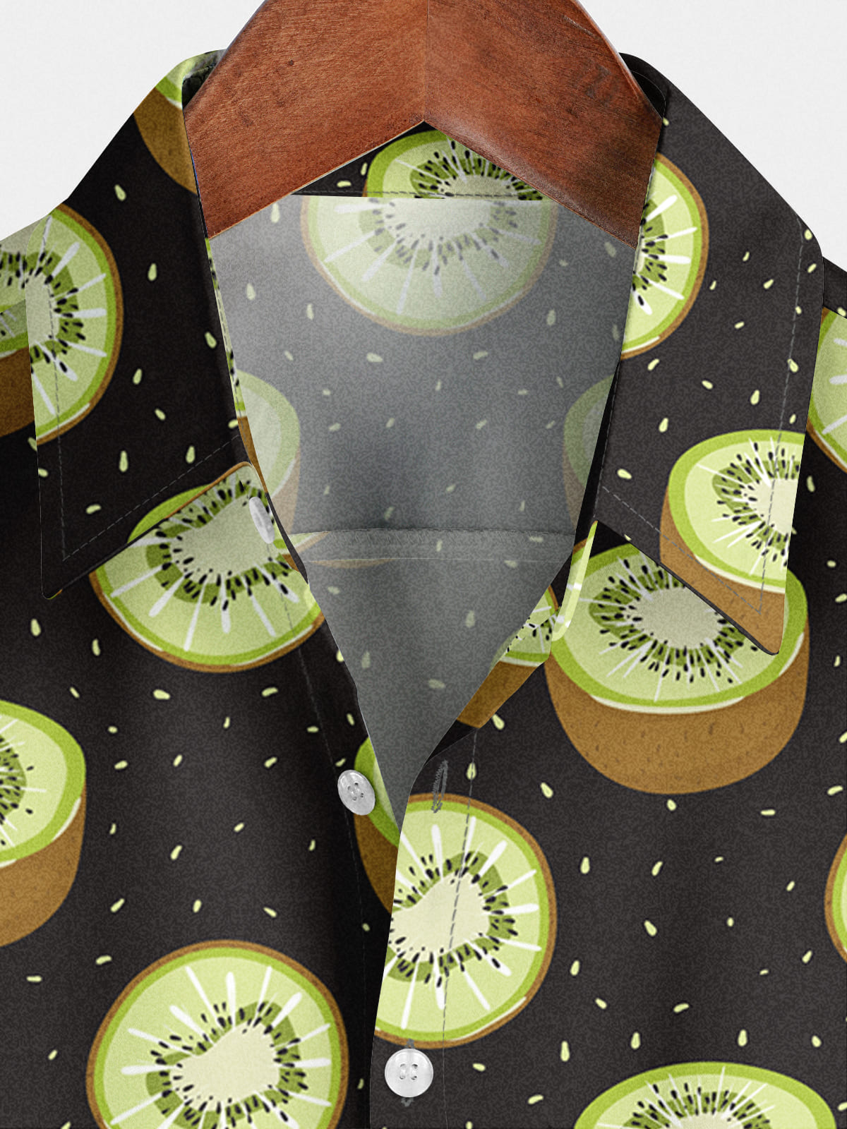 Chemise à manches courtes à imprimé kiwi pour hommes