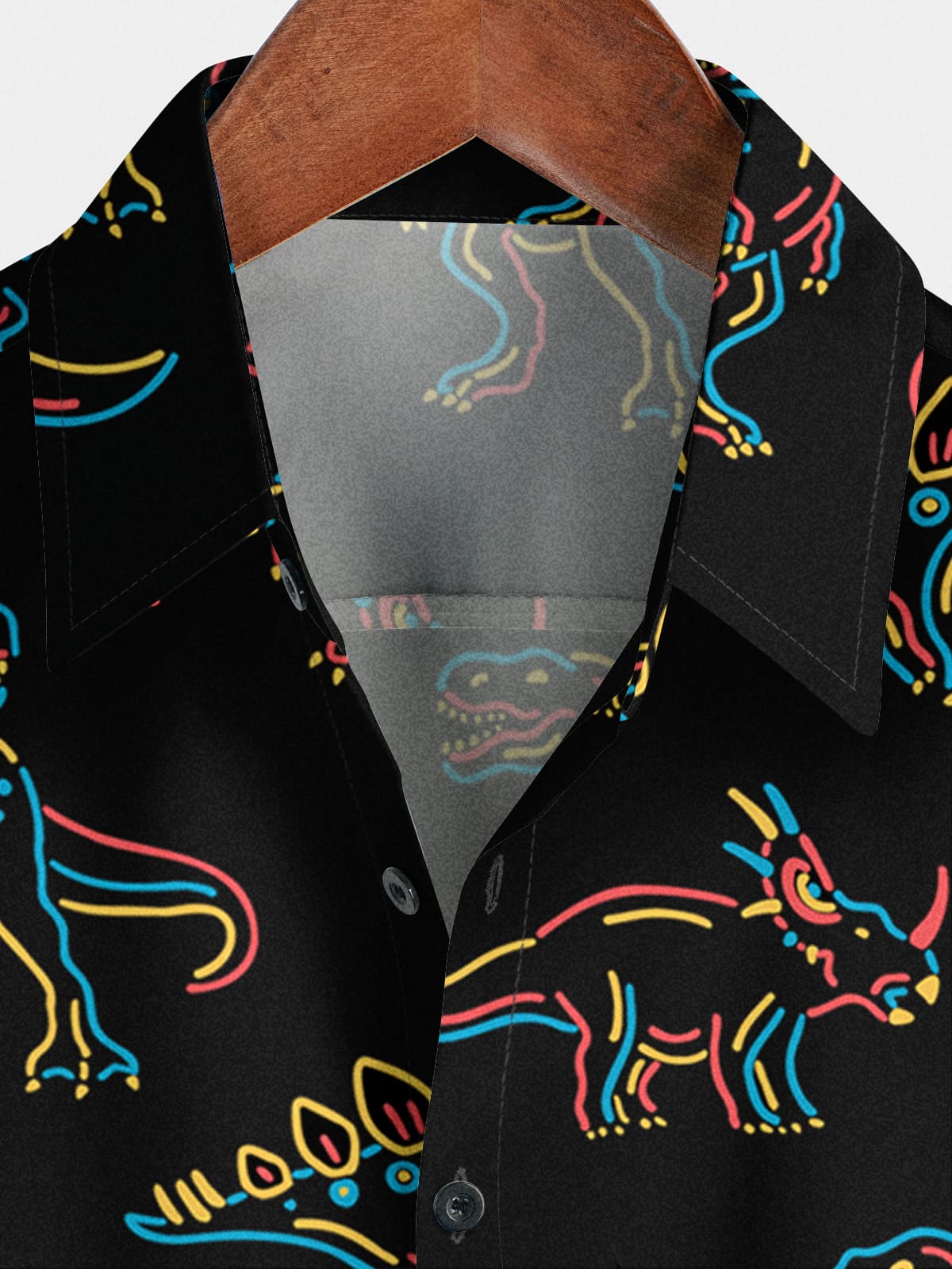 Chemise à manches courtes à imprimé dinosaure pour hommes