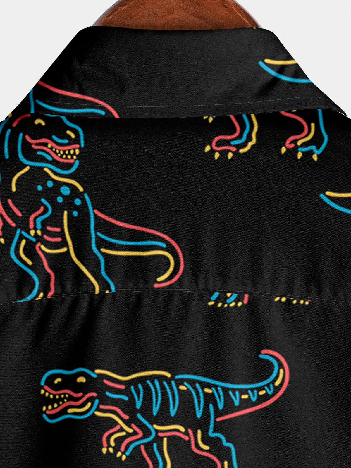 Chemise à manches courtes à imprimé dinosaure pour hommes