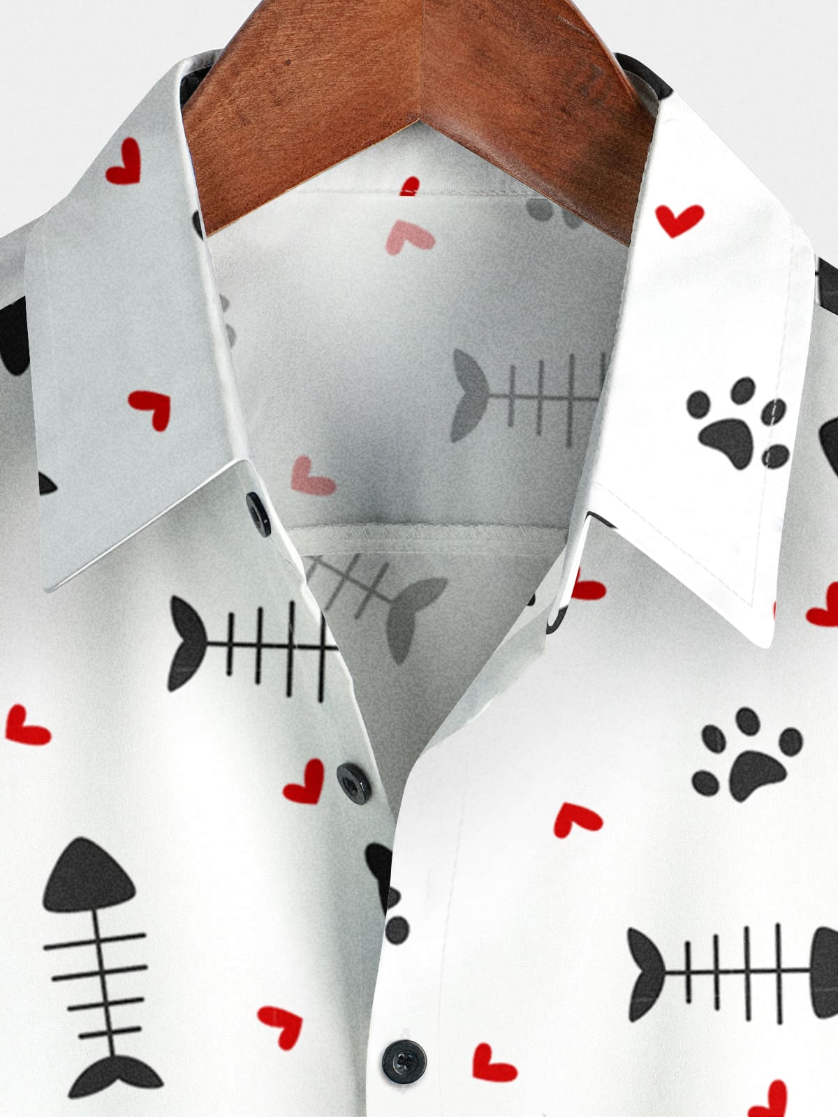 Camicia a maniche corte da uomo con scheletro di pesce