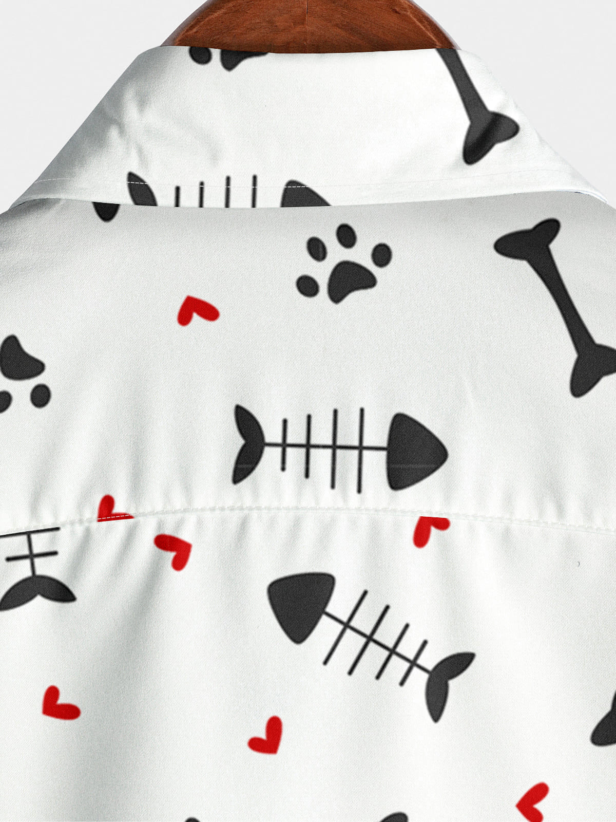 Camicia a maniche corte da uomo con scheletro di pesce